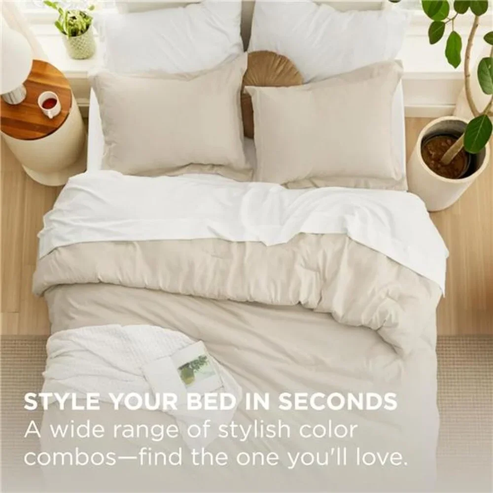 Bedsure Queen Comforter Set - 7 Pieces Beige Queen Bedding Set for All Seasons
